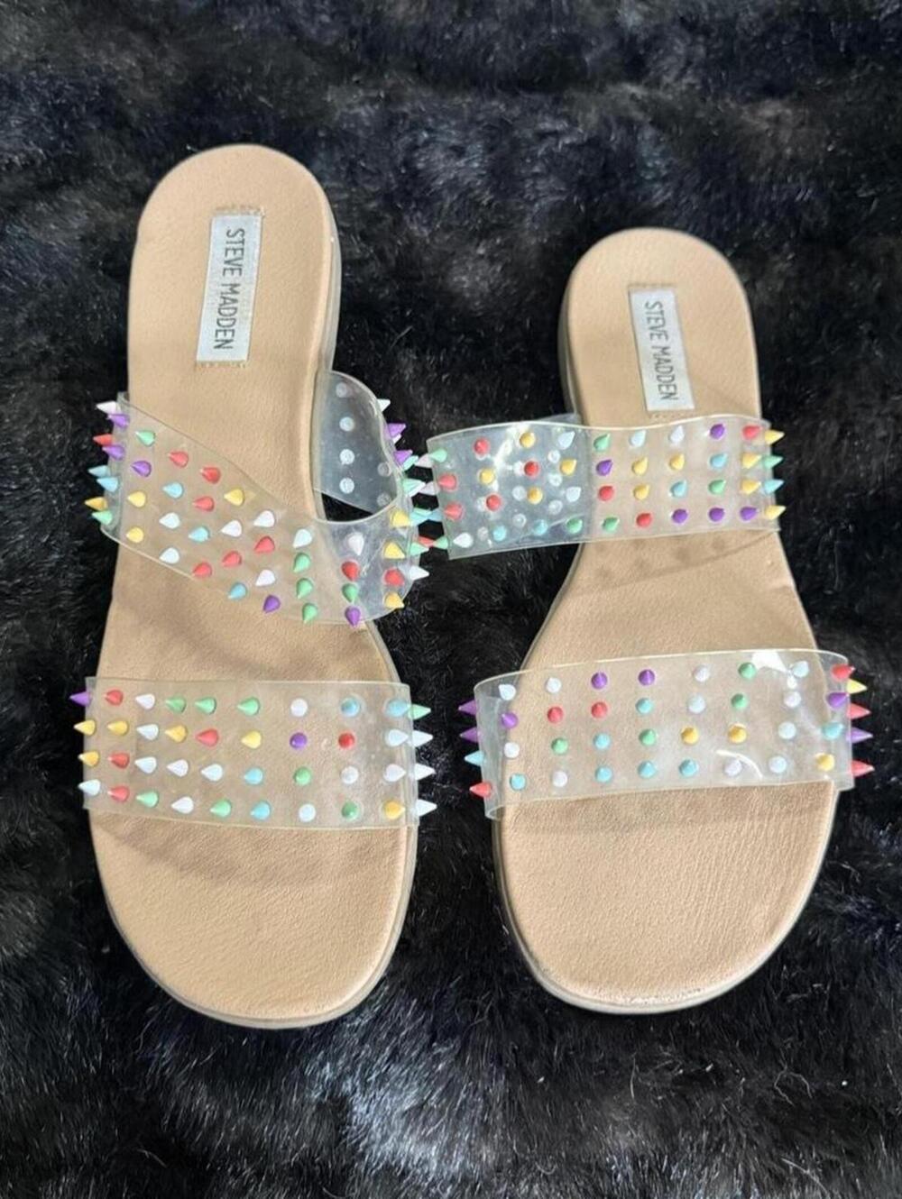 Steve Madden Women's Tan and Multi Colored Sandals Size 9.5 Womens